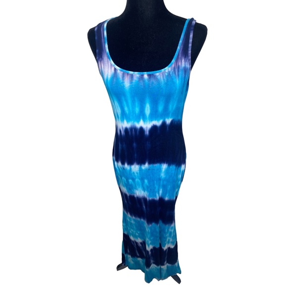 Tie Dye Criss Cross Back Slip Dress